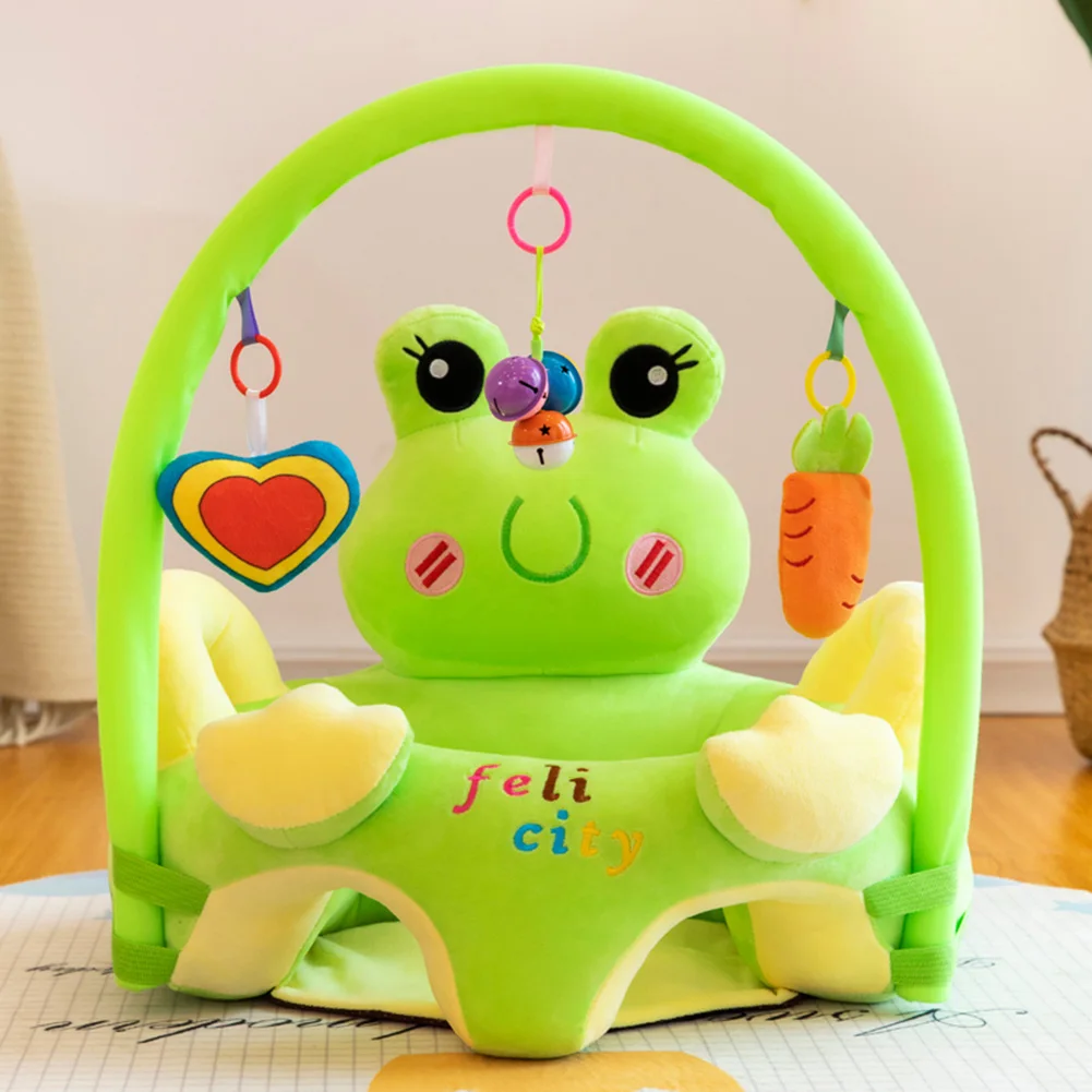 Bebê dos desenhos animados anti queda aprendizagem assento sofá das crianças ferramenta de aprendizagem mãe e bebê educação precoce sofá capa com pólo e brinquedo