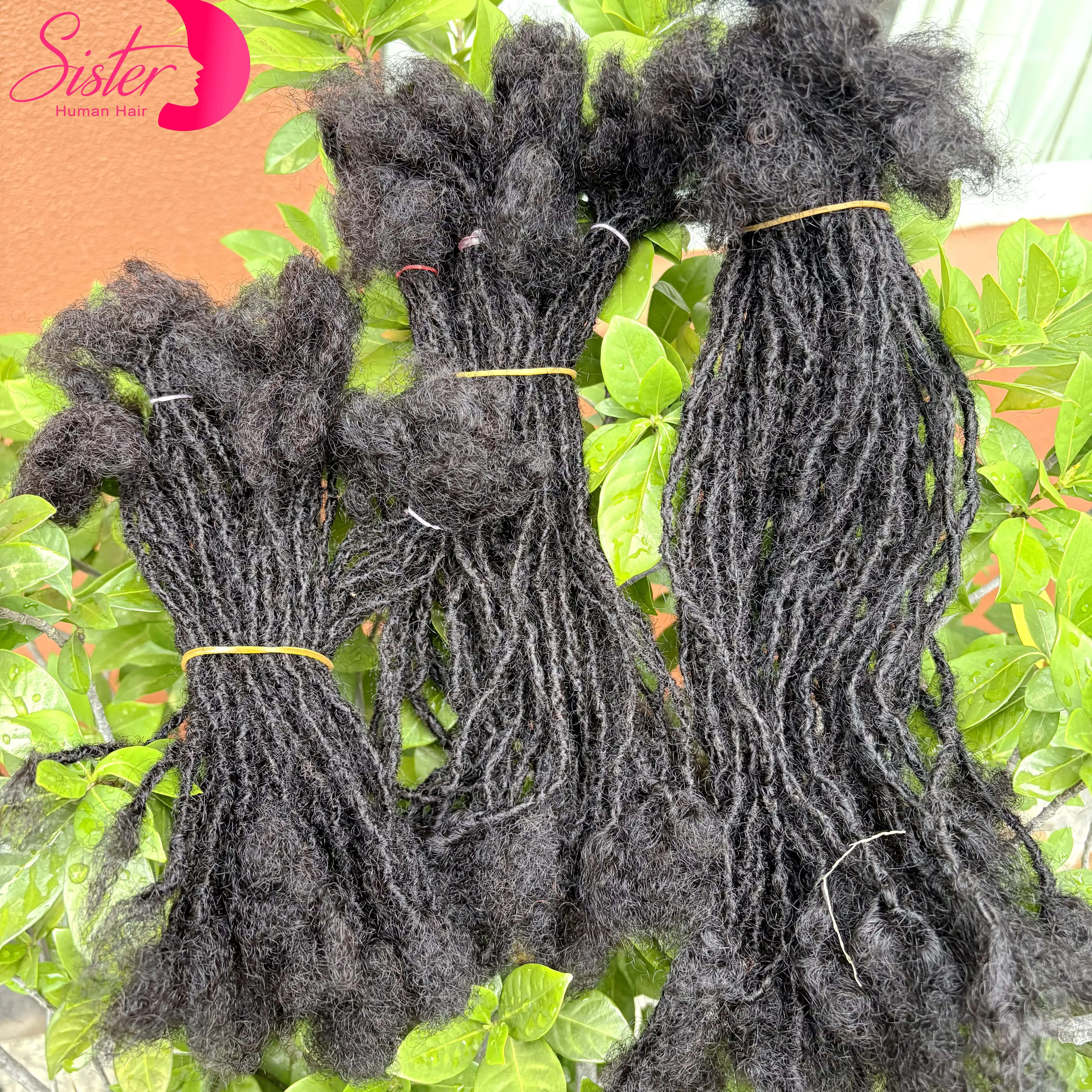 0.2cm artesanal sisterlocks inter loc extensão 100% cabelo humano permanente micro locs extensões natural olhando macio dreadlock