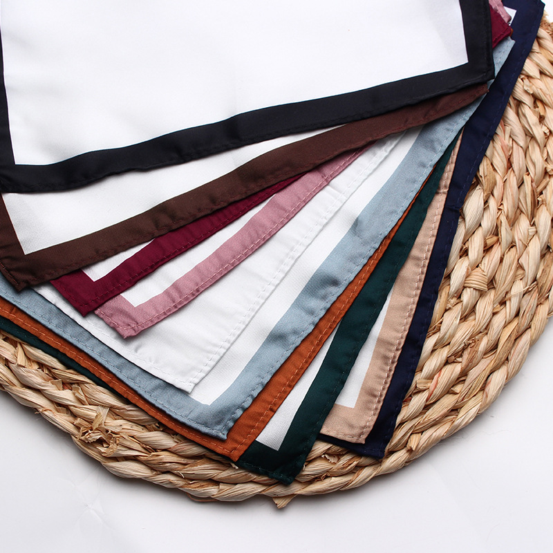 Lenço de bolso quadrado de tecido macio para homens e mulheres, lenço quadrado branco, toalhas de casamento