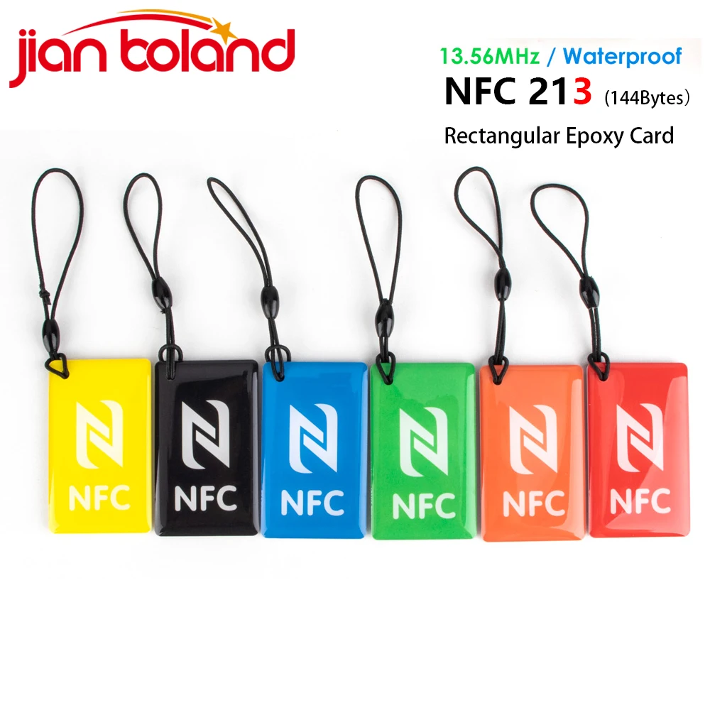 6 stücke rechteckig 13,56 MHz iso14443a Byte nfc ntag213 Epoxidharz-Tag ntag Smartcard-Etikett für alle nfc-fähigen Telefone