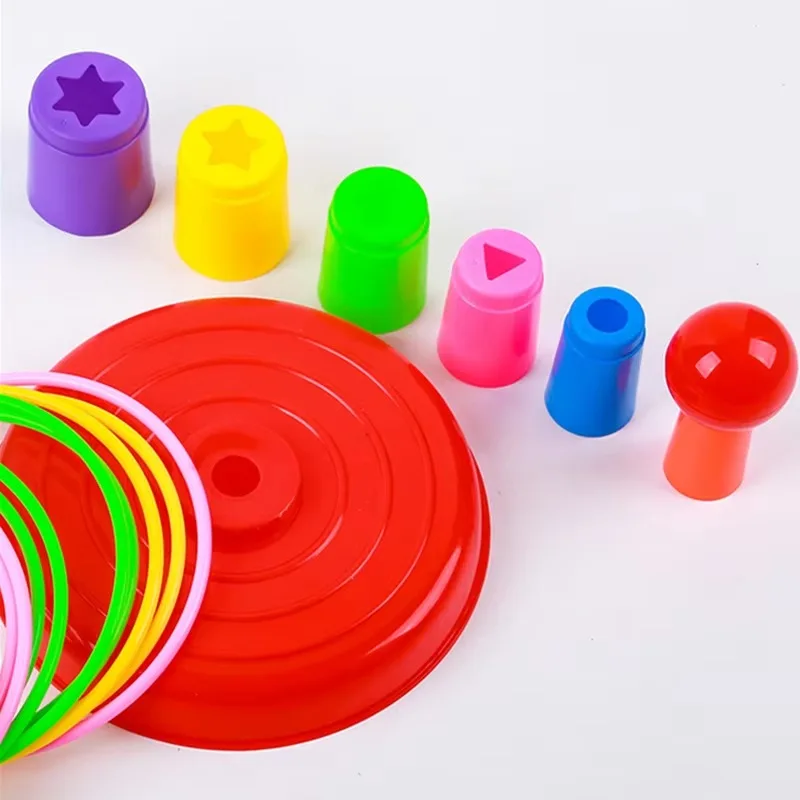 Kinder Outdoor-Spaß & Spielzeug Sport Kreis Ferrule gestapelte Schichten Spiel Eltern-Kind-interaktives Ferrule-Wurfspiel Kinder