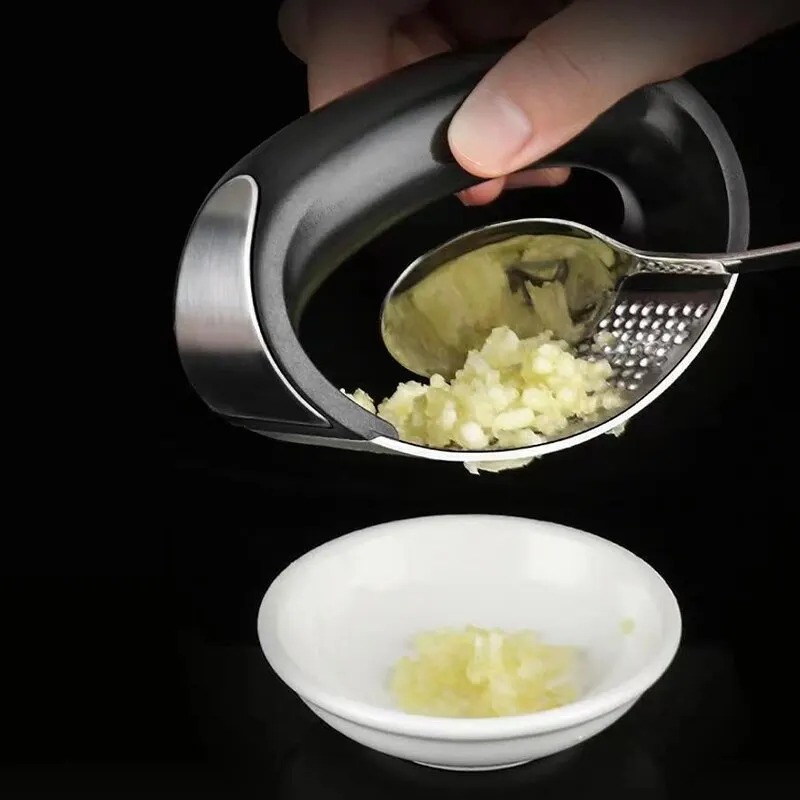 Picadora de ajo Manual de acero inoxidable, trituradora de ajo para frutas y verduras, herramienta procesadora de alimentos de cocina