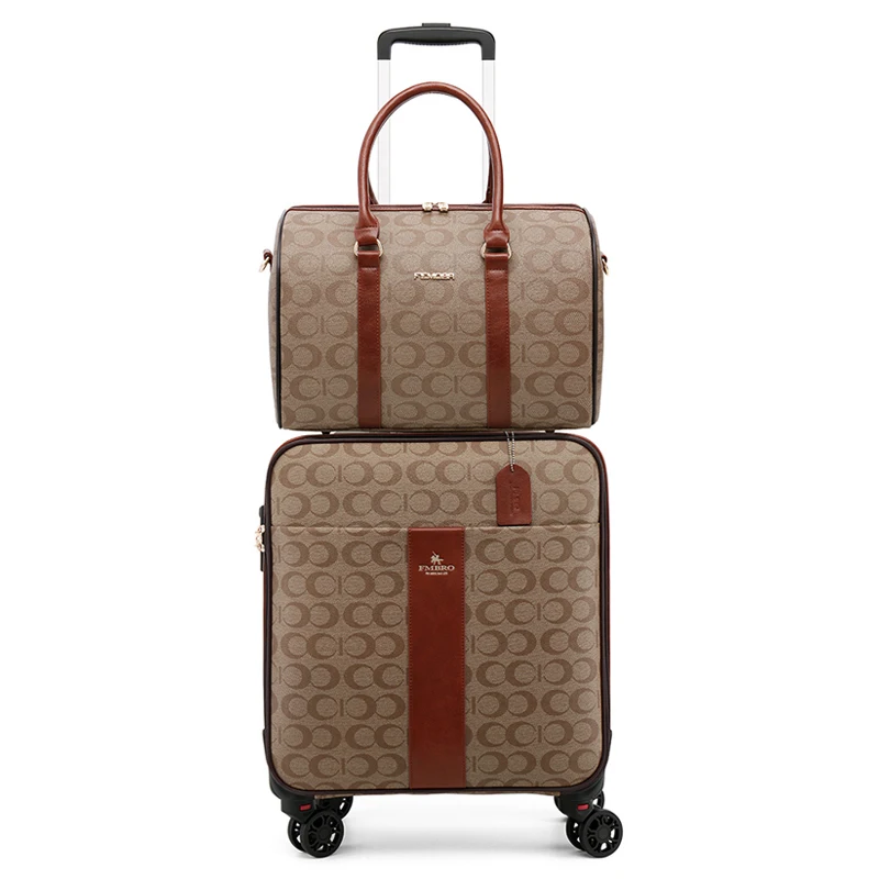 Conjuntos de bagagem de couro PU, bolsa para homens e mulheres, mala de carrinho de luxo, carry-ons, moda nova, quente