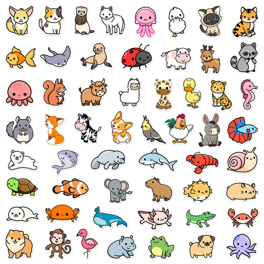 10/30/50/100 個かわいい漫画の動物落書きステッカー子供のための防水 DIY 電話ラップトップスーツケースかわいいステッカーおもちゃギフト