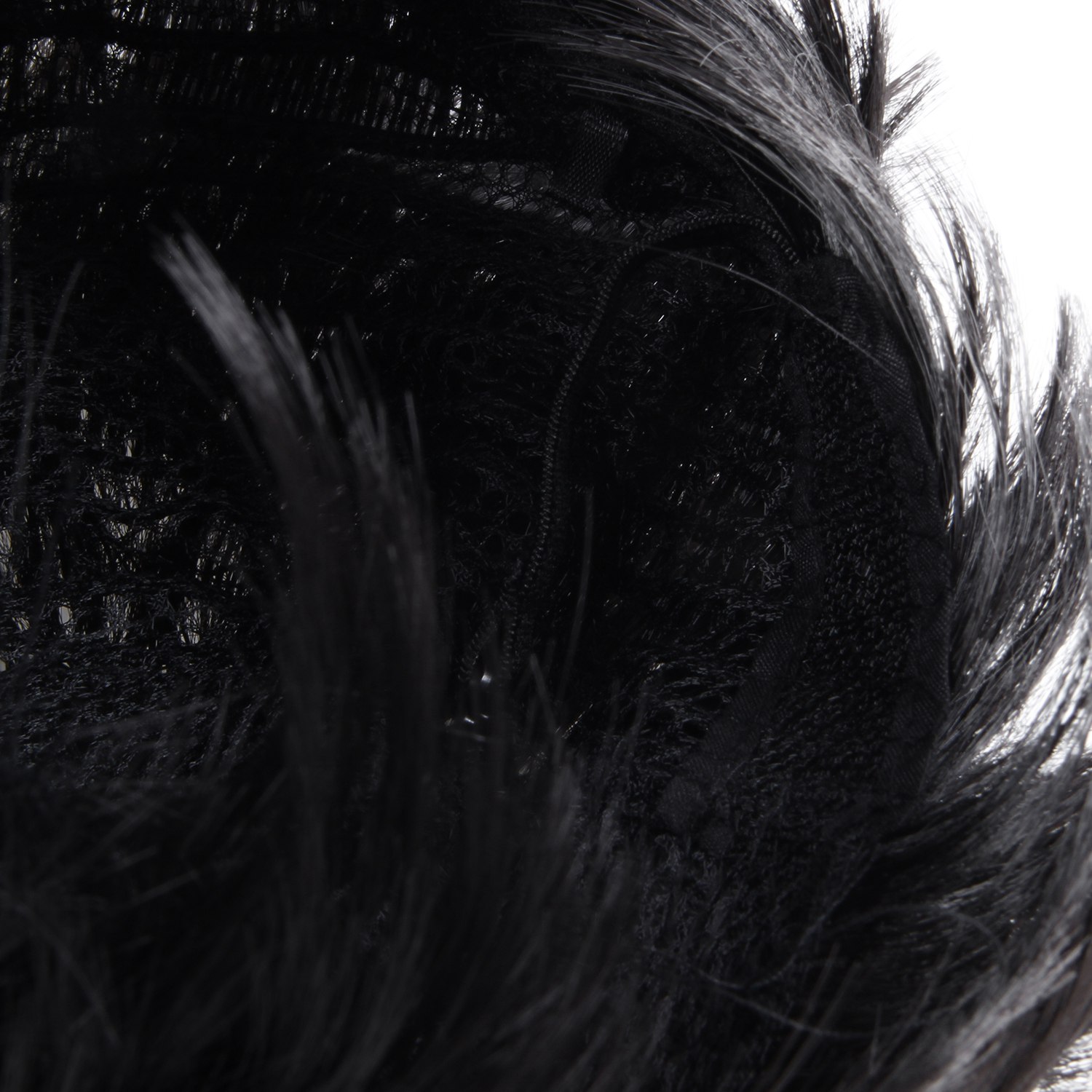 Peluca completa corta y recta para hombre, color negro, vida diaria