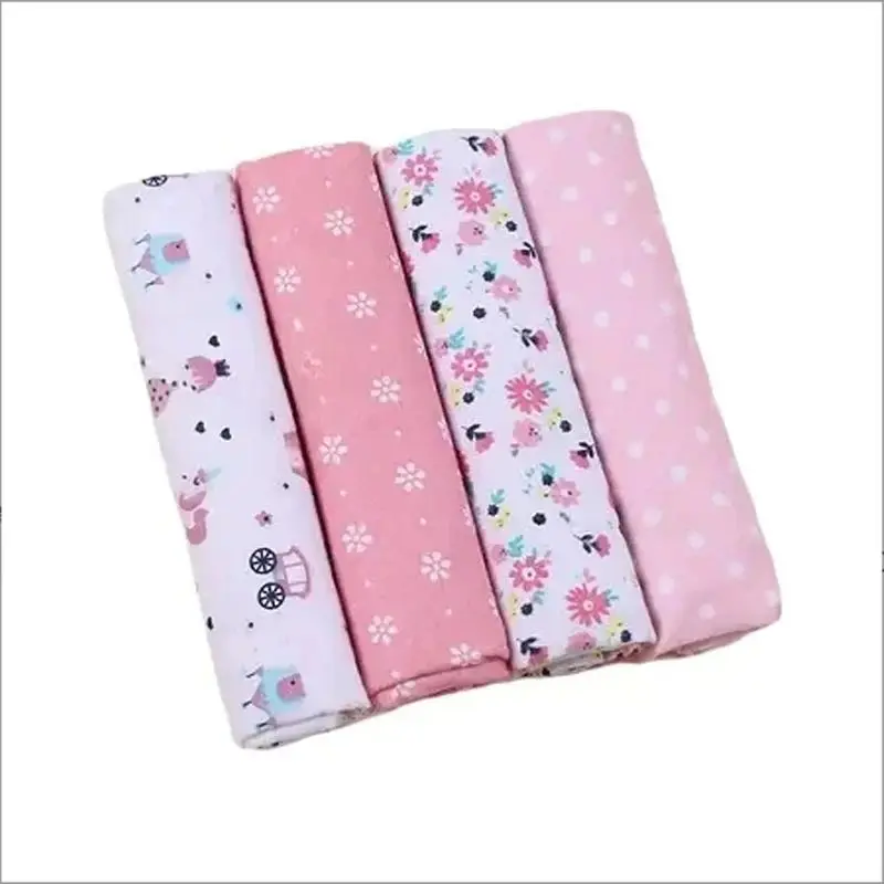 4-Pack Baby Swaddle Blanket Printed Castle Princess Carriage Flannel Soft Swaddle Baby Blanket