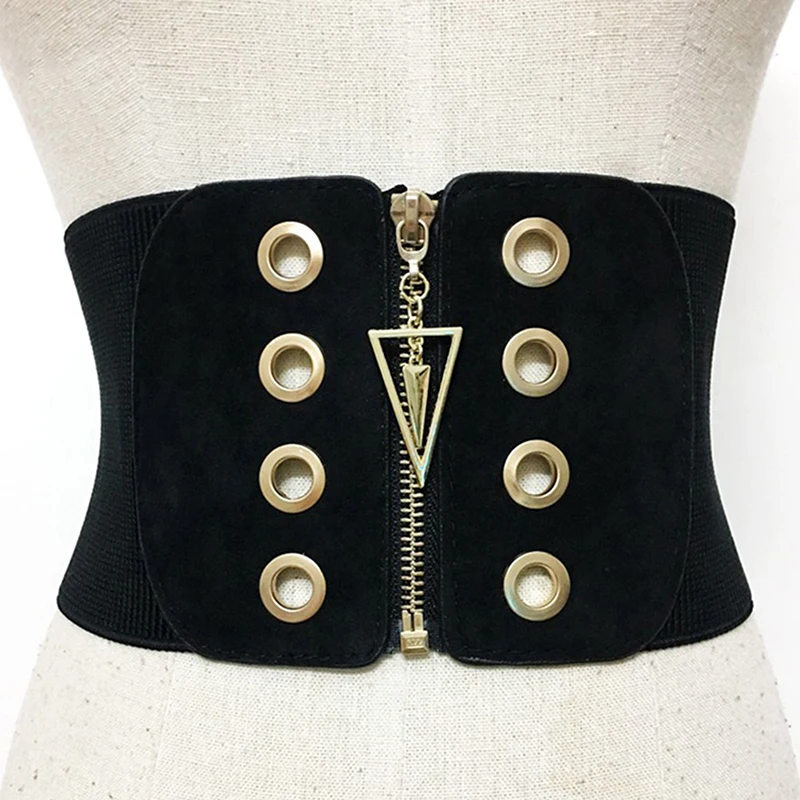 Ceinture corset ultra large pour femme, mode féminine, mince, noir, style corporel élastique, taille haute, robe commandée, environnement pour femme, ceinture