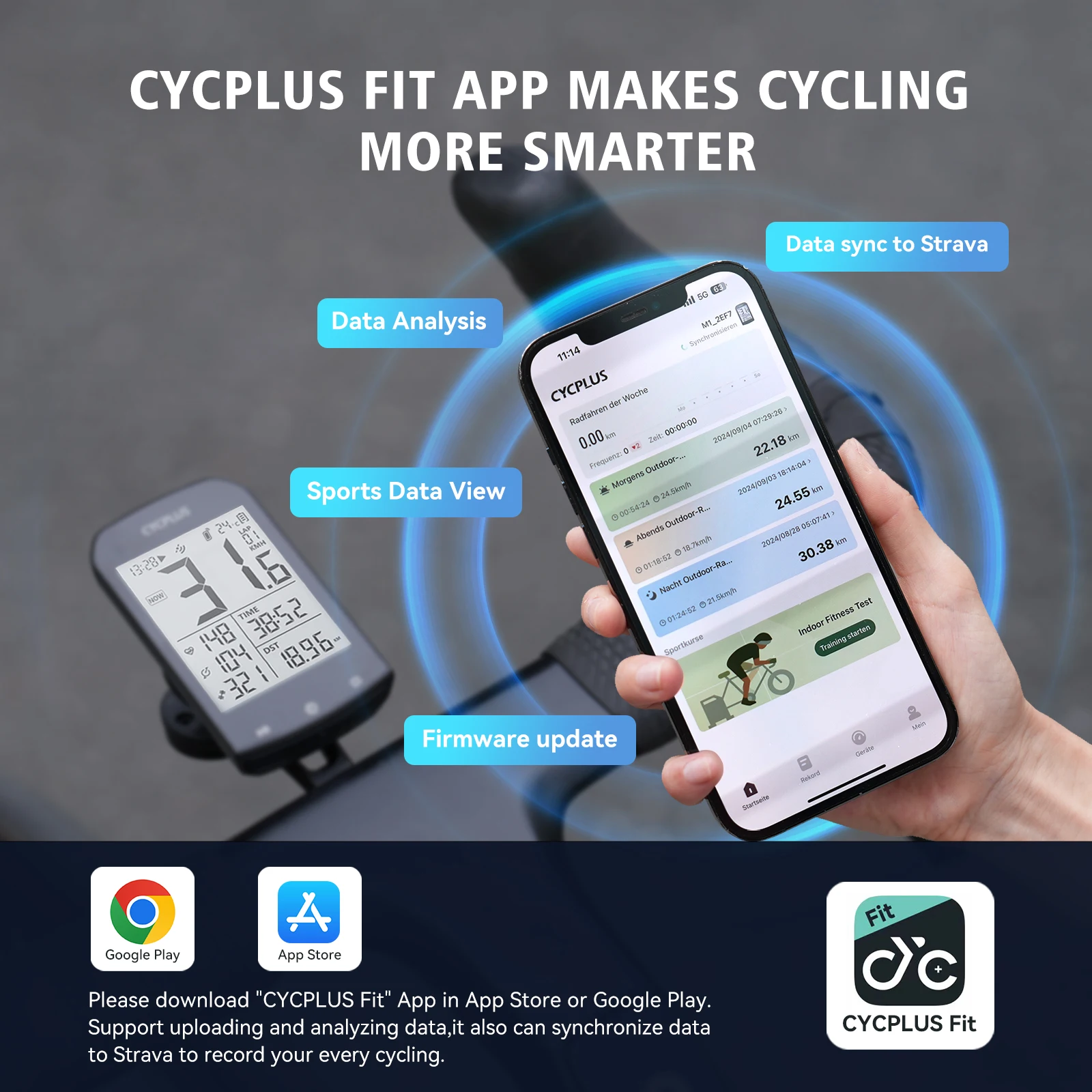 CYCPLUS M1 Xe Đạp Phụ Kiện GPS Xe Đạp Máy Tính Đi Xe Đạp Tốc Bluetooth 5.0 ANT + Ciclismo Đo Tốc Độ Dành Cho Garmin Zwift