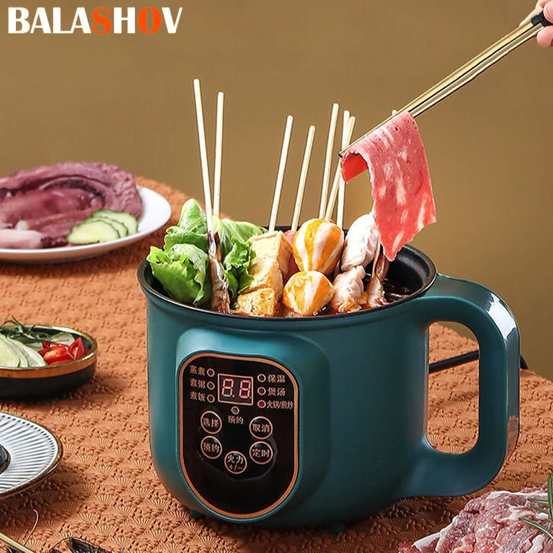 Haushalt Elektrische Kochmaschine 1-2 Personen Hot Pot Eintopf Heizung Eier Suppe Antihaft-pfanne Multifunktions Elektrische Reiskocher