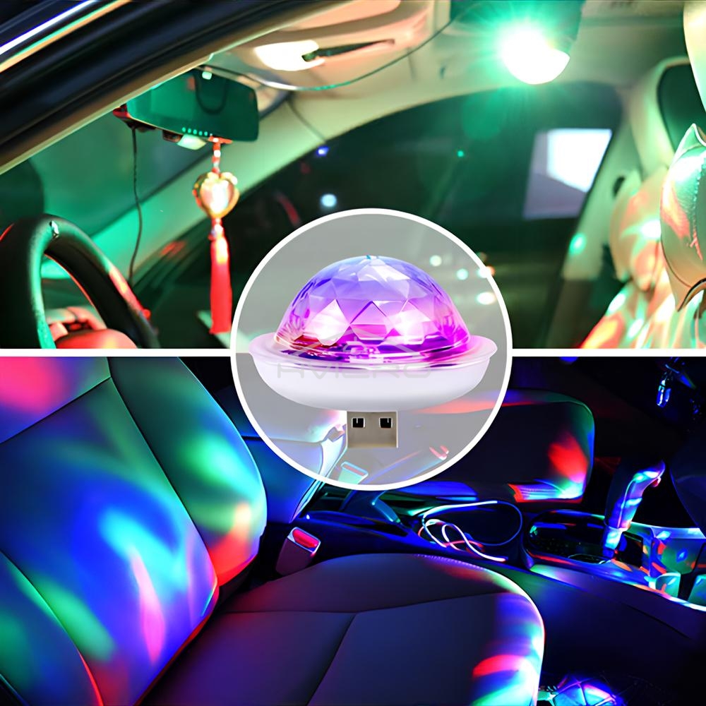 Mini USB Auto-interieur Decoratieve sfeerverlichting RGB Magic DJ Stage Effect Disco Crystal Sound Party Power Bank Home Night Rooms