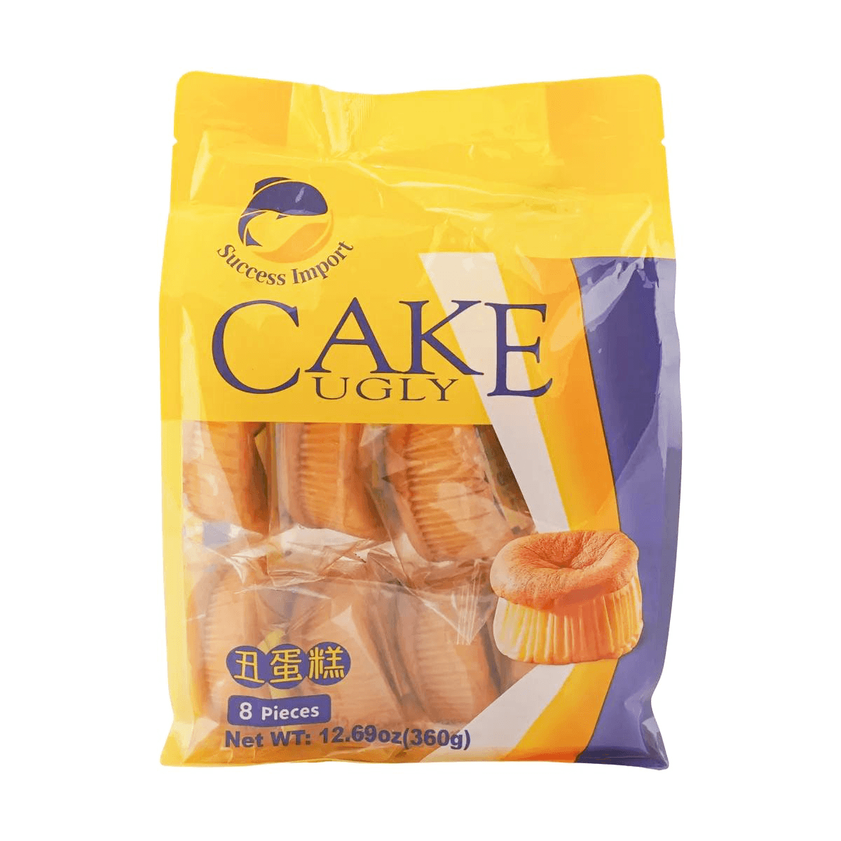 6 Packs Bundle – 3 Packs Egg Tart Cakes (400g, 8pcs/pack) & 3 Packs Ugly Cakes (360g, 8pcs/pack) – Snack & Dessert