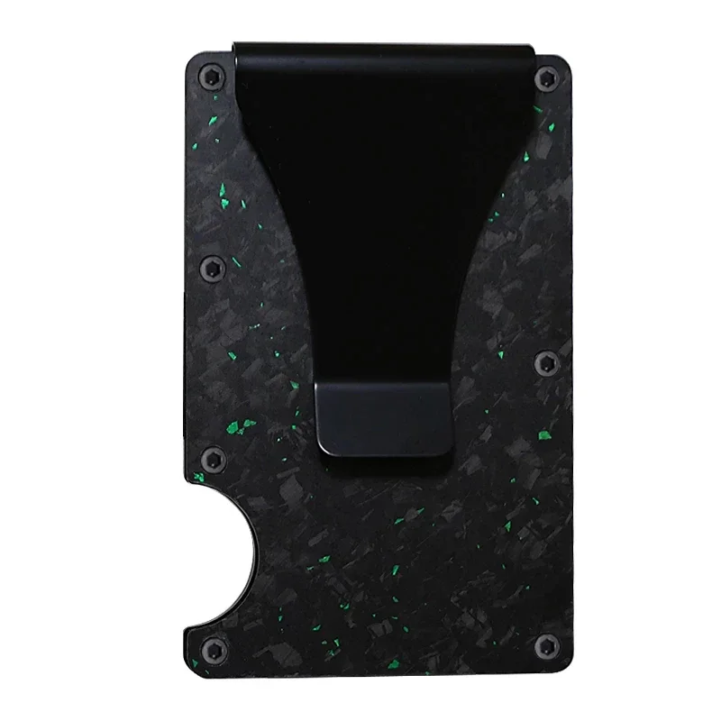 カーボンファイバーメタルミニマリストスリムクレジットカードホルダー財布カルテイラ男性用 Cartera Tarjetero Hombre RFID 銀行カードホルダーケース