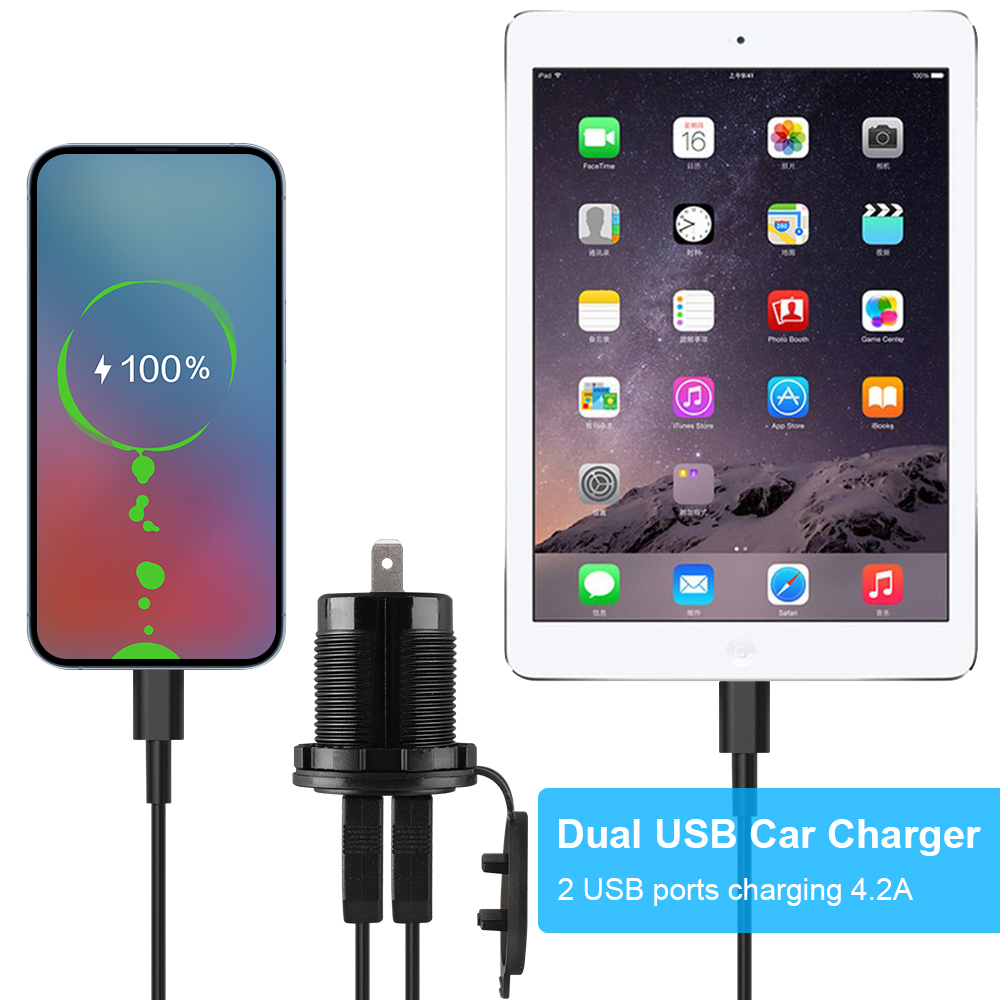 12v/24v carregador usb motocicleta 4.2a duplo usb isqueiro da motocicleta carregador isqueiro soquete para carro motocicleta