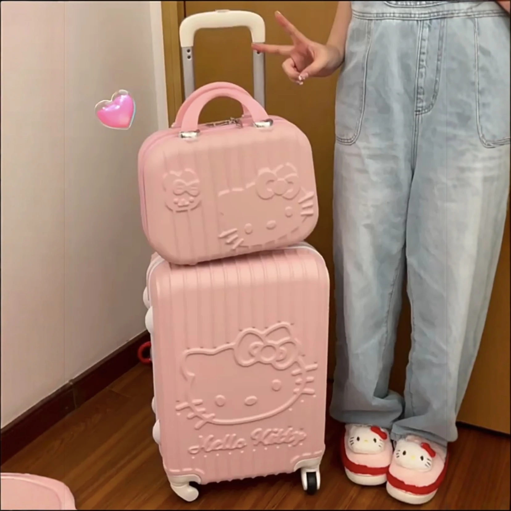 Mala Hellokit de 20 Polegadas com ande Capacidade, Rodas Multinível, Mala de Mão Durável e Resistente para Viagens