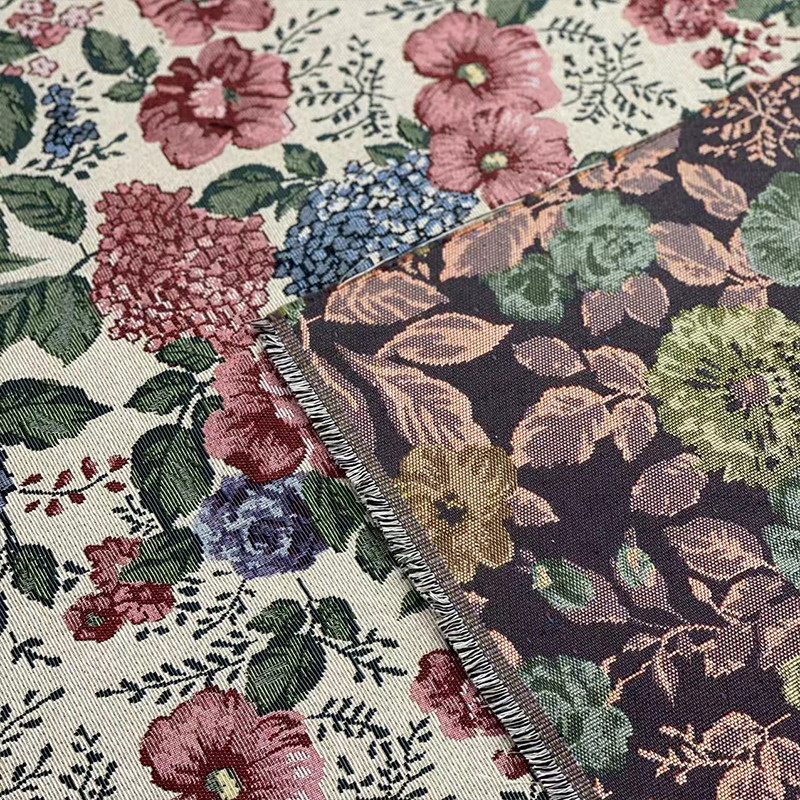 油絵花ジャカード生地エスニックスタイル肥厚先染め服手作り DIY 縫製綿とリネン生地