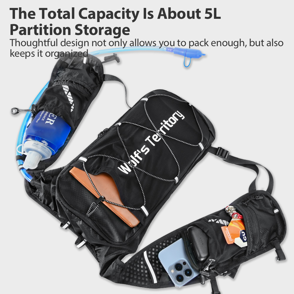 NEWBOLER Lichtgewicht hardlooprugzak Hydratatievest Run Bag Geschikt voor fietsmarathonwandelingen Ultralichte en draagbare tas