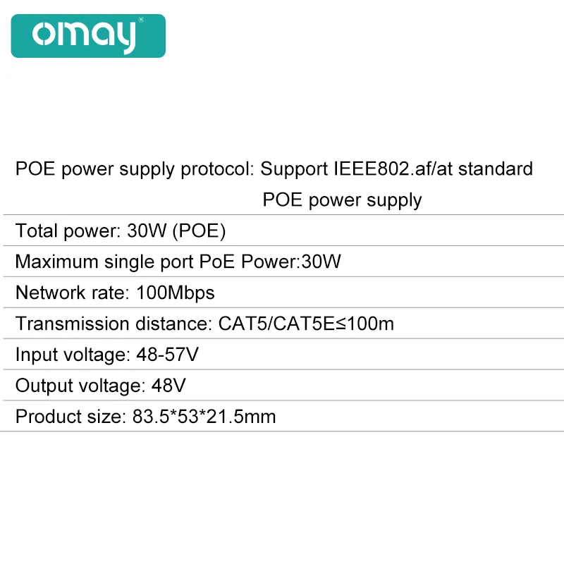 Herramientas extensoras POE de 1to2 puertos, función de protección contra rayos, estándar IEEE 802.3af/at de 48V para cámara IP NVR, extensión POE de 100 metros