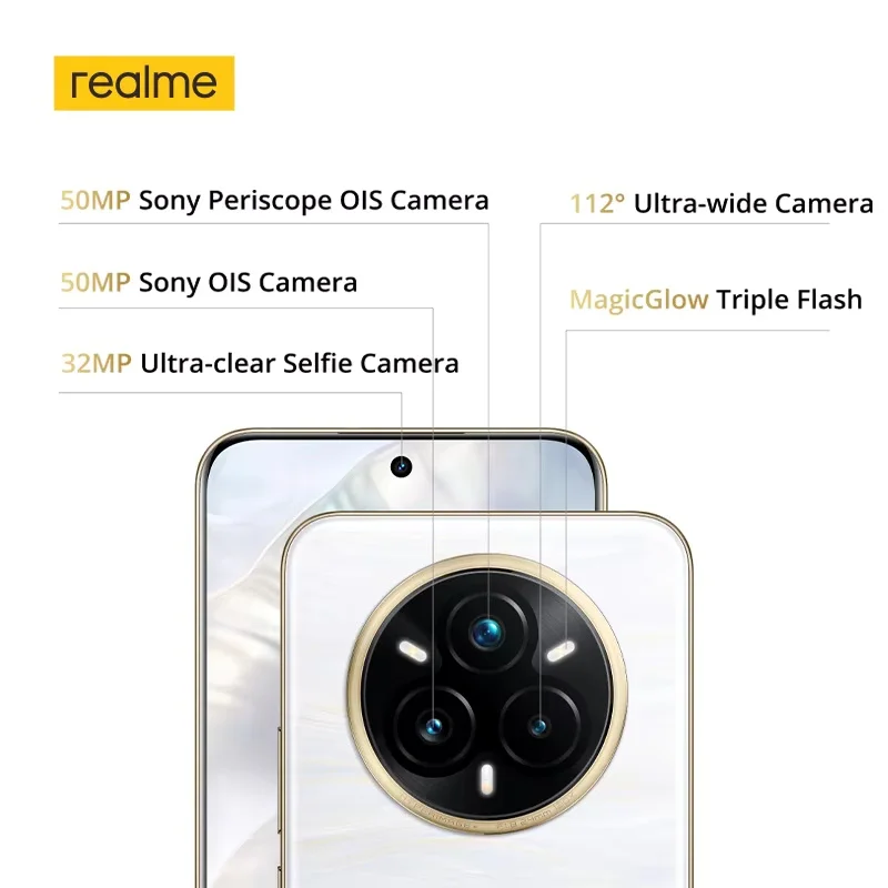 [Мировая премьера] Смартфон Realme 14 Pro Plus Snapdragon ® Перископ 7s Gen 3 5G, 6000 мАч, 50 МП, 3X, изогнутый дисплей 6,83 дюйма, 120 Гц