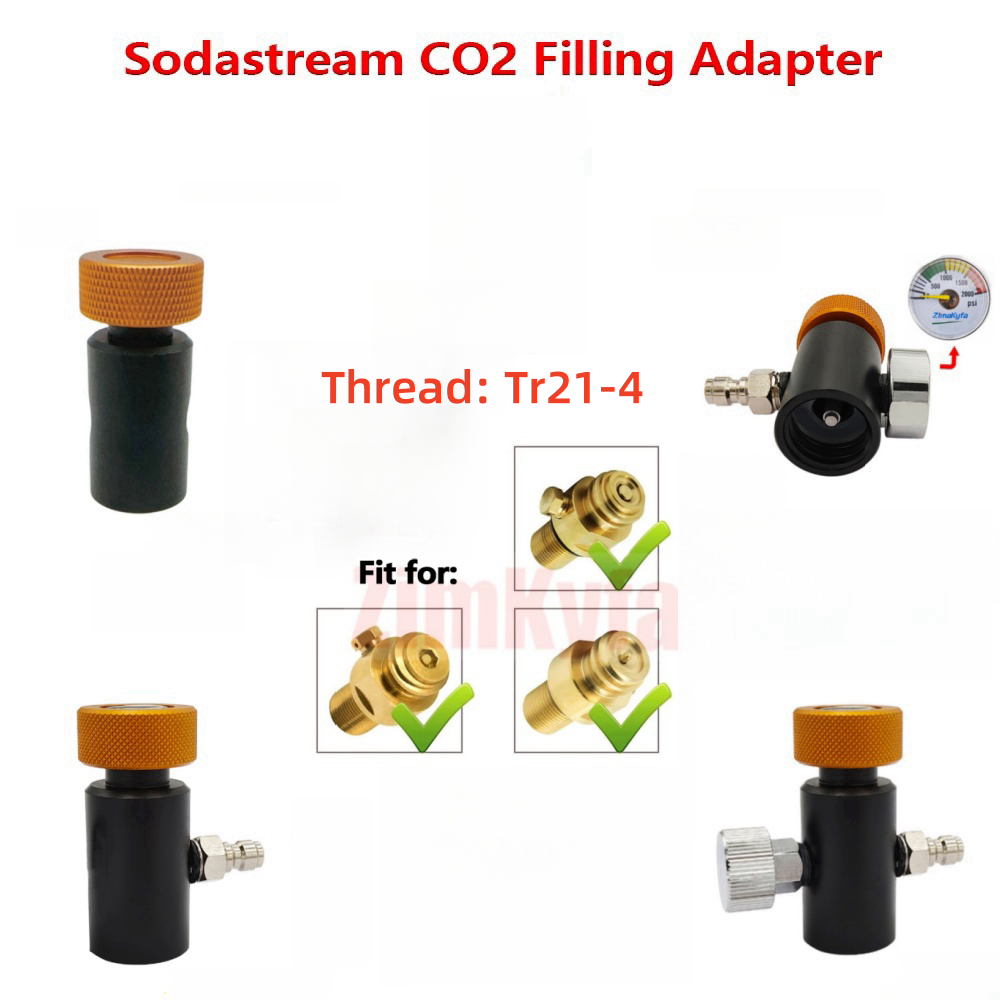 Refill  Aadaptor Adapter CO2 Filling Station ON/OFF For Sodastream Tank/Cylinder /Bottle Tr21-4 Threads