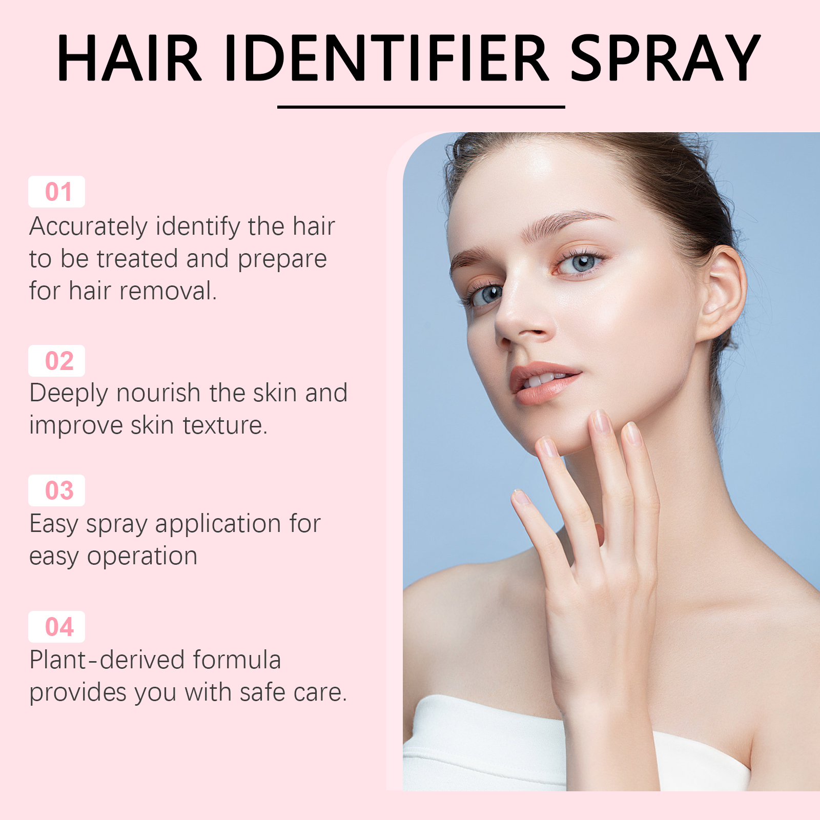 Spray identificatore per capelli per rasatura Spray dermaplaning con rasoio Depilazione viso Pulizia indolore Set di nebbie depilatorie lenitive