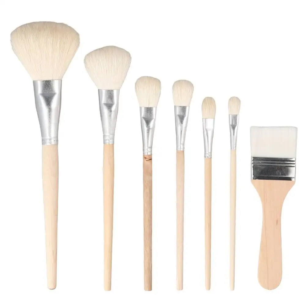 Cepillo de pelo de cabra, juego de pinceles de pintura de pelo de cabra, pinceles de pintura de Color madera, pincel de mezcla versátil para pintura acrílica