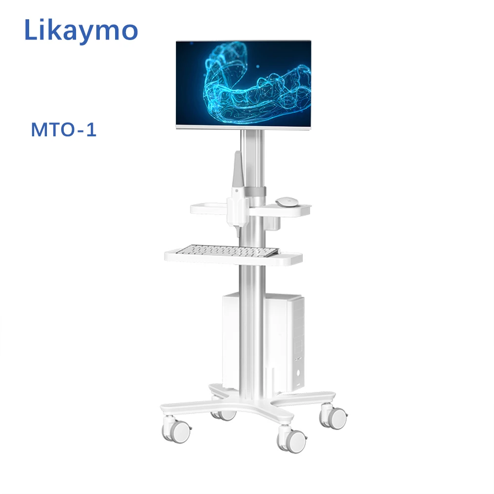 Likaymo Carrinho Médico com Palete Portátil e Suporte do Scanner Oral, Carrinho de Clínica Dentária com Rodas para Salão de Beleza Hospitalar