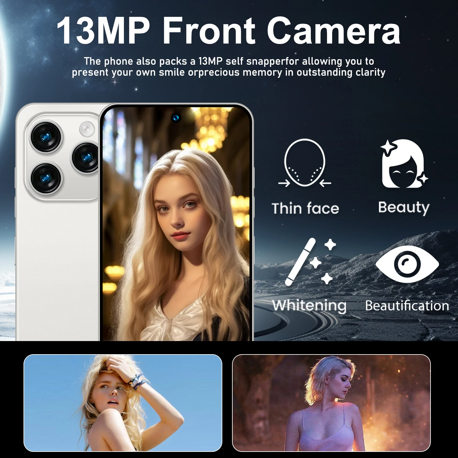 Global Version I16 Pro Maxสมาร์ทโฟนโทรศัพท์มือถือAndroidหน้าจอ14,6.8นิ้ว,12 + 512GB,13 + 24MP,โทรศัพท์มือถือ,6800MAhโทรศัพท์5G
