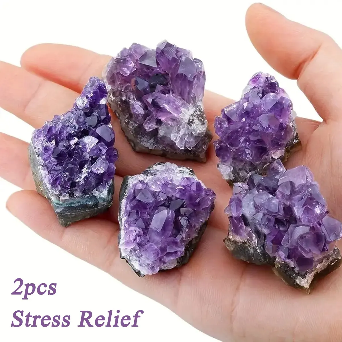 2/5/10PCs Paarse Natuurlijke Amethist Behandeling Steen Energie Steen Healing Crystal Mysterieuze Energie Decoratie