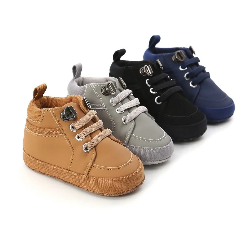 Baby Turnschuhe Kleinkind Jungen Mädchen Sport Schuhe Kleinkind Casual Baumwolle Sohle Anti-slip PU Erste Wanderer Kriechen Krippe Basketball schuhe