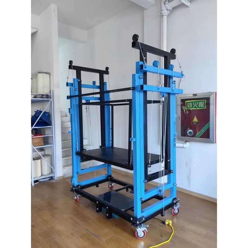 Электрические леса, подъемная платформа, портативная регулируемая высота, 8 м, 500 кг, пульт дистанционного управления, алюминиевая конструкция в сборе, устойчивый, подвижный