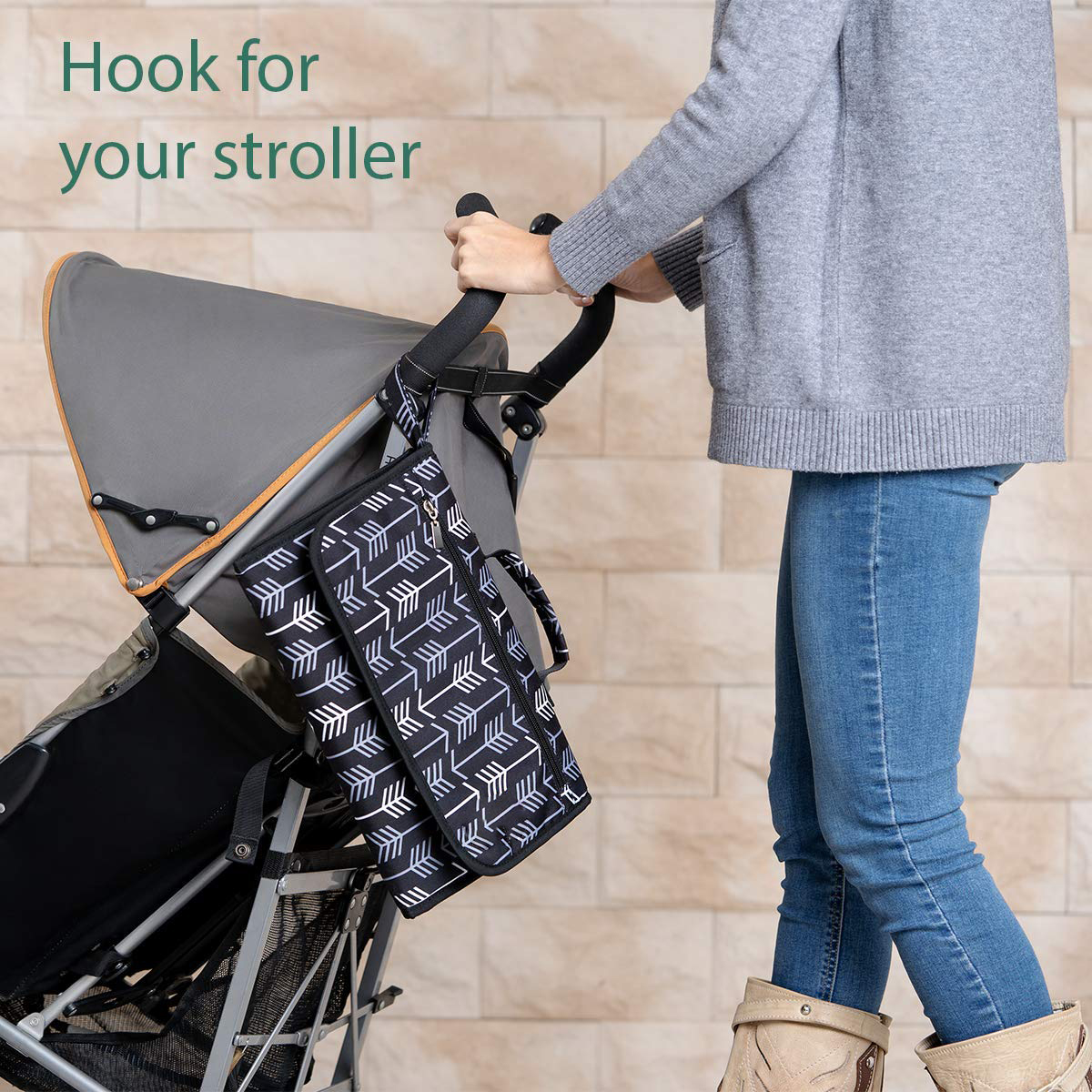 Diaper Changing Mat with Head Pillow Large Pockets Fully Padded Portable Changing Pad Travel Diaper Changing Station for Newborn