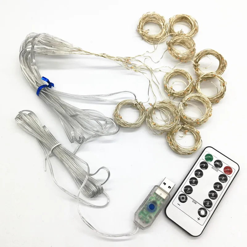 6 メートル/3 メートル USB LED カーテンフェストゥーン Led ライト花輪新年クリスマス装飾結婚式の装飾屋外ガーデンライト