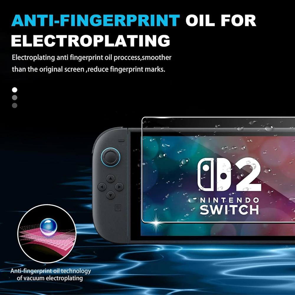 Screen Protector Tempered Glass For Switch Nintendo 2 With Joystick Cap Accessories Protector For Switch Nintendo 2