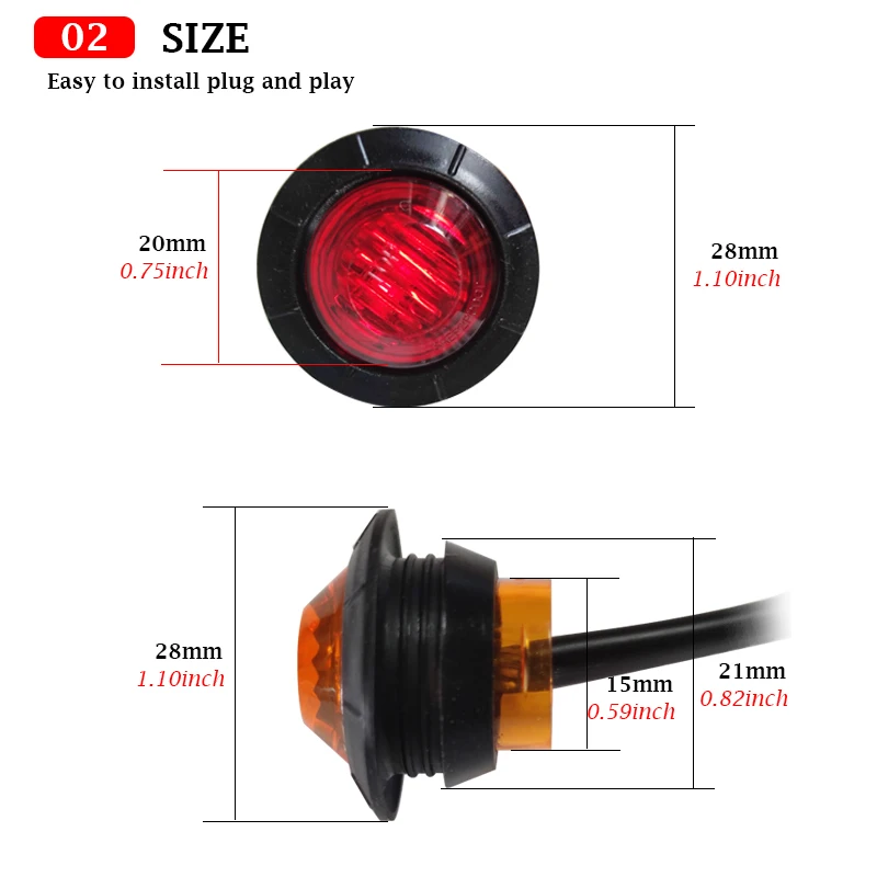 10 Uds DC 12V 24V barco marino popa LED luz de popa blanco frío LED lámpara trasera accesorio de yate azul blanco rojo verde