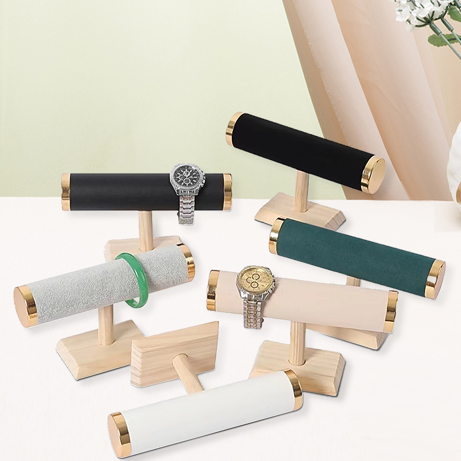 Massivholz einlagige Metallabdeckung Armbandhalter Verpackung liefert Schmuck Display Juwelier Organizer Frau