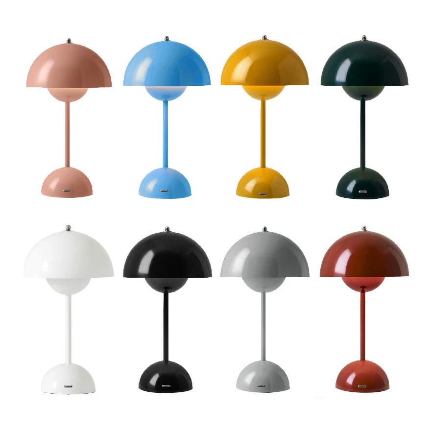 Lámpara de mesa de aleación recargable con ABS, accesorio de iluminación interior con ajuste de 3 velocidades, lámparas de escritorio con capullo de flor, luz nocturna para decoración del hogar