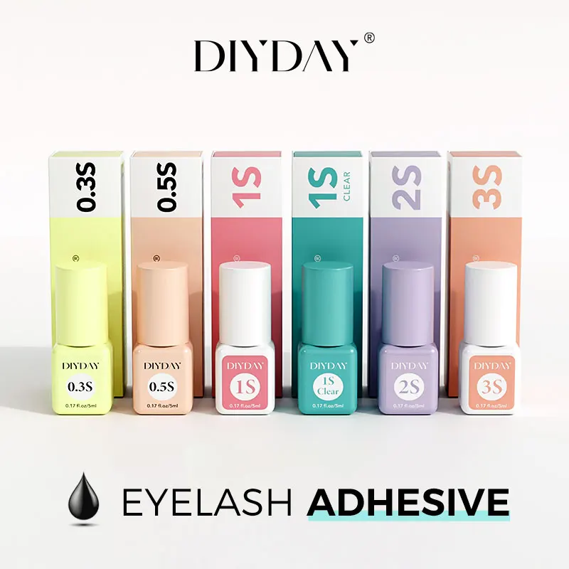 DIYDAY 5ml adhesivo para pestañas 3S para pegamento de racimo Diy retención de larga duración 7-8 semanas 0,3 S 0,5 S 1S 2S pegamento para extensión de pestañas