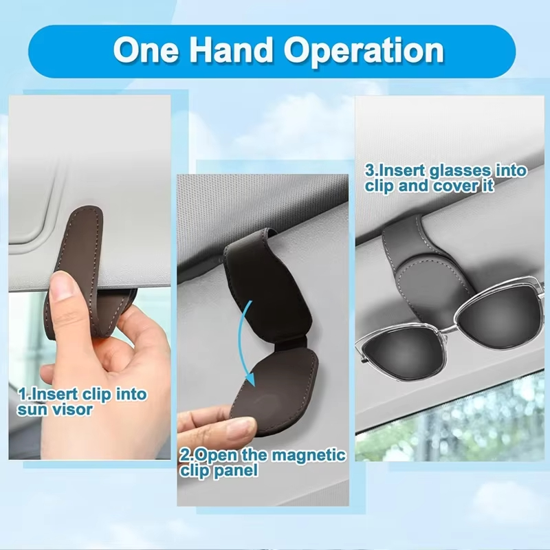 Universal Auto Auto Sonnenblende Gläser Box Sonnenbrille Clip Karte Ticket Halter Stehen Verschluss Stift Fall Brillen Auto Zubehör