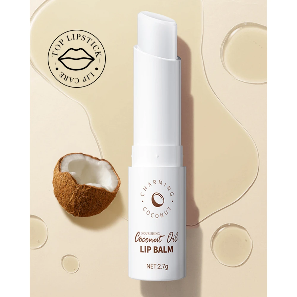Bálsamo labial de coco, nutrição e umidade duradouras para homens e mulheres, bálsamo labial para cuidados diários
