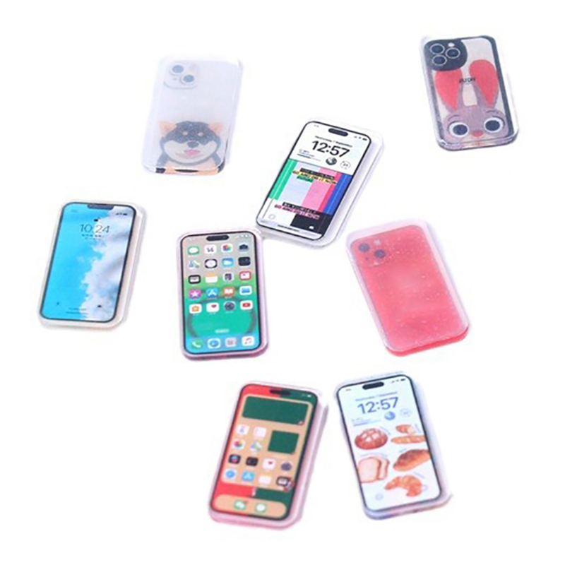 子供のためのドールハウスミニチュアおもちゃ,携帯電話シミュレーション,スマートフォンのモデル,おもちゃのふり,ドールハウスのアクセサリー,1:12, 5個