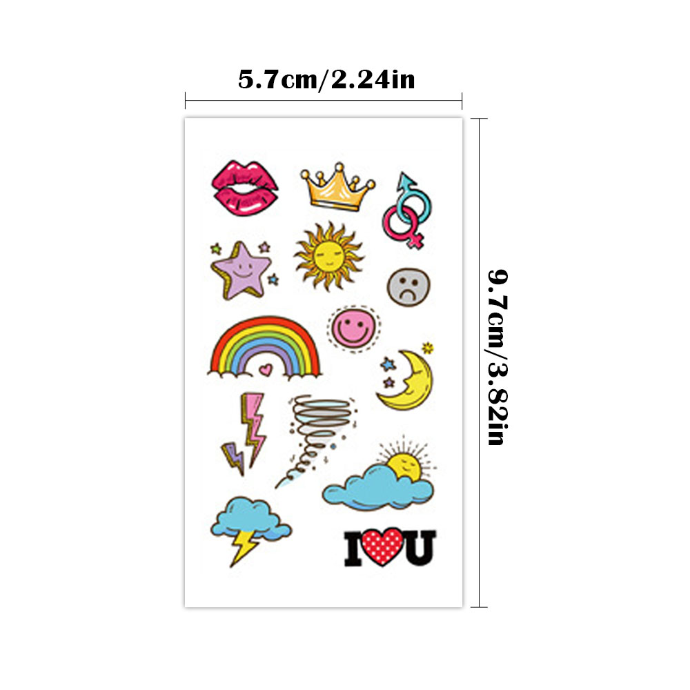 30 個指タトゥー防水一時的なステッカー漫画カラフルなイン小柄ボディーアートアームフェイクタトゥースリーブ女性男性