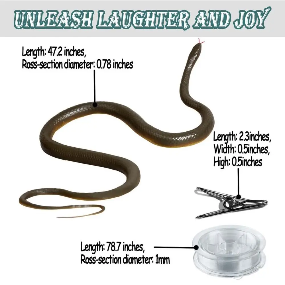 Tricky Prop Snake Prank with String Clip Party Favor Practical Jokes Funny Prank Snake Toy Snake on a String Prank DIY