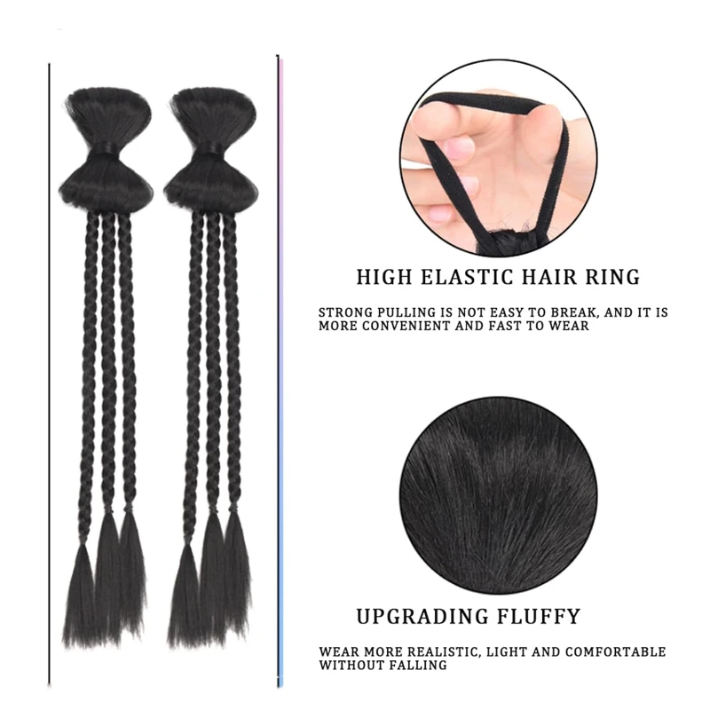 Extensiones de cabello liso para mujer, coleta trenzada de boxeo largo, postizos sintéticos suaves y naturales, uso diario