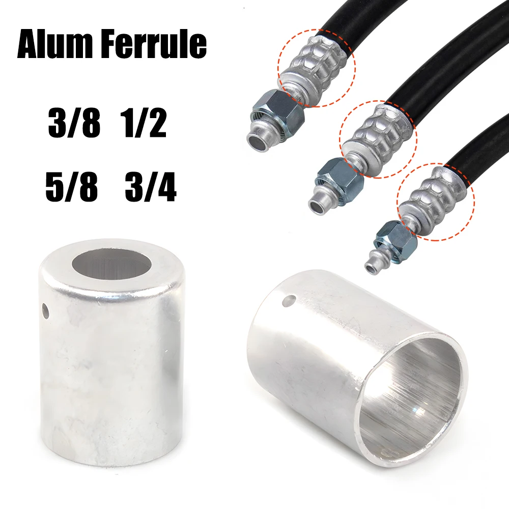 Aluminum Ferrules Pipe Joint Fitting Sleeve 16mm 20mm 24mm 26mm Hole Dia. Car A/C Hose Crimp Sleeves R12 R134a 40Pcs-Pack