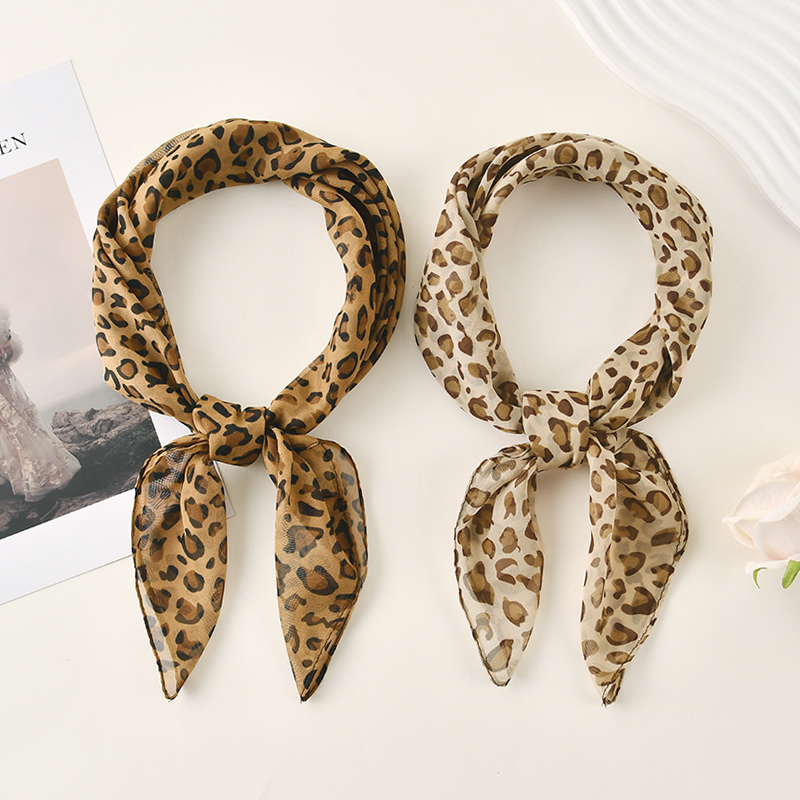 60*60 см маленький квадратный шарф женский шифоновый шейный платок модный леопардовый платок с цветочным принтом повязка для волос сумка аксессуары