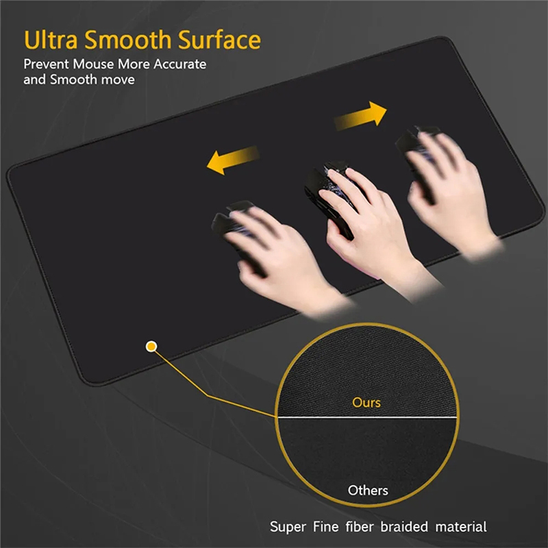 Preto Japão Sea Wave Gamer Soft Mouse Pad, XL Computador Mousepad, Tapete De Mesa De Escritório, Desktop Mouse Pad, Mouse Mat