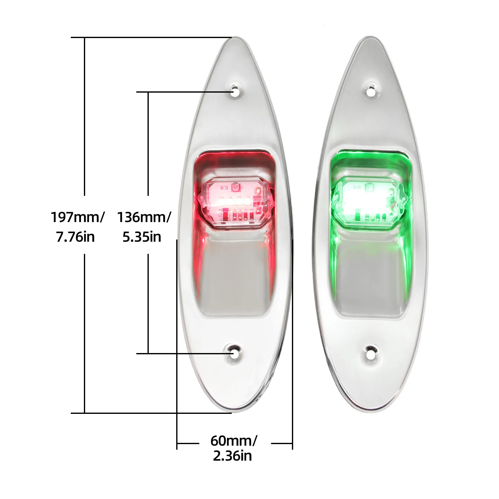 12V LED Navigationslicht Marine Boot Signal Warnung Wasserdichte Lampe Boot Seite Bug Pontons Licht Korrosionsbeständig Rot & Grün
