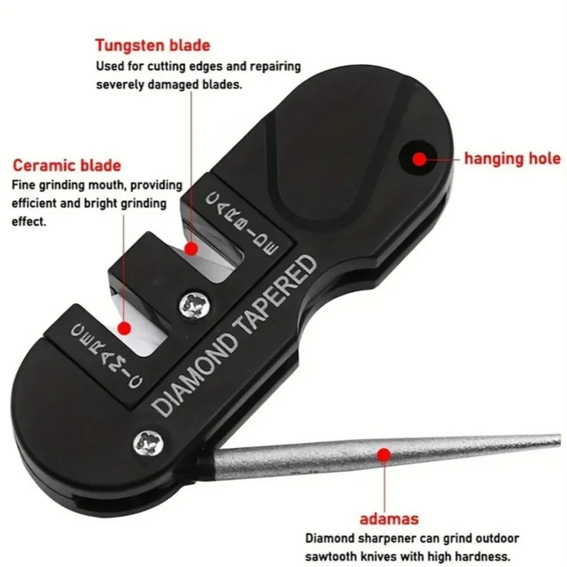 แบบพกพาทังสเตนเซรามิคคาร์ไบด์มีด Whetstone Sharpener เครื่องมือ Camp กลางแจ้งมีด Sharpener