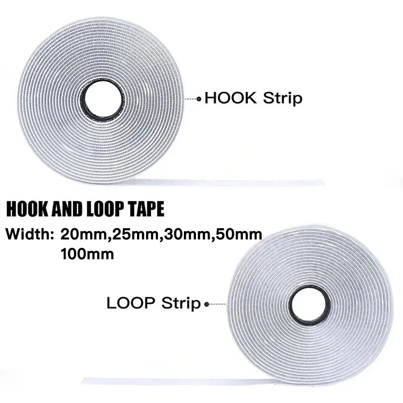 1-10M Velcros Self Adhesive Hook and Loop Tape Fastener House Diy Magic Tap Auto Double Sided Roll Strong Glue Home Strap Strips