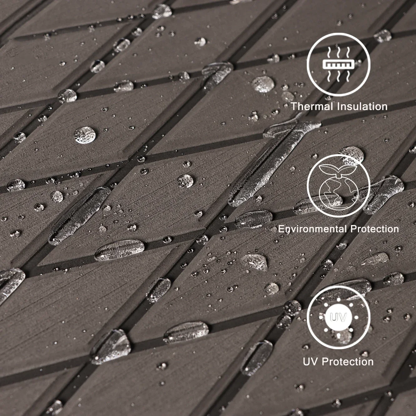 EVAフォームボートデッキマット,滑り止めパッド,ダイヤモンドパターンの刻印,マリンアクセサリー,フローリング,1900x350x6mm